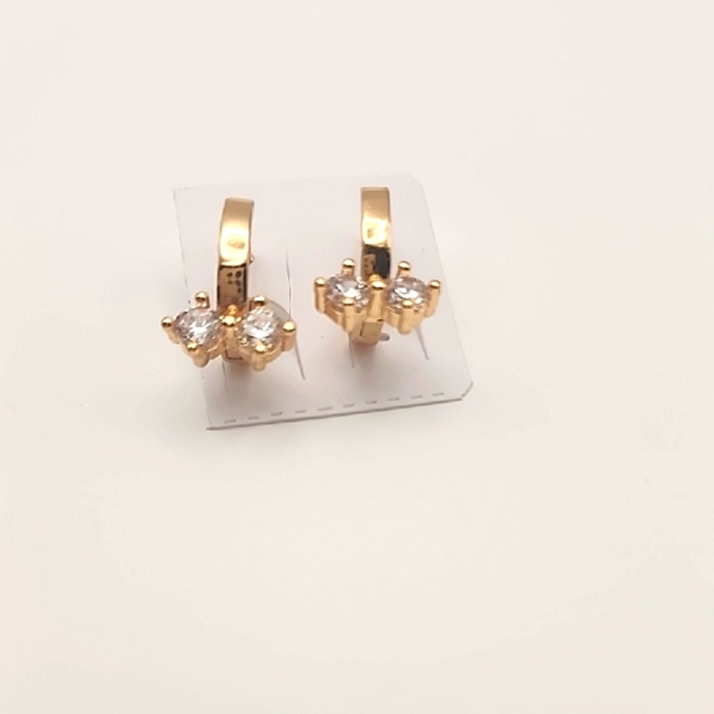 Elegant Gold and Simulated Diamond Earrings